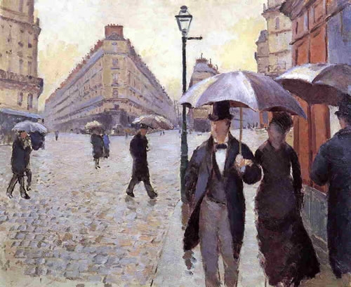 パリの通り、雨 (習作)
