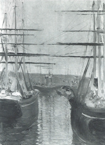 ルアーブル港の船